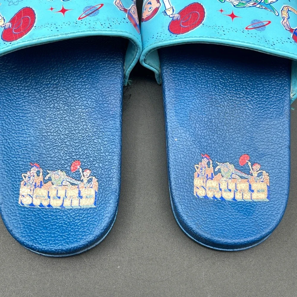 Disney Toy Story Squad Slides Blue Woody Buzz Lightyear Jessie‎ Kids Size 13/1